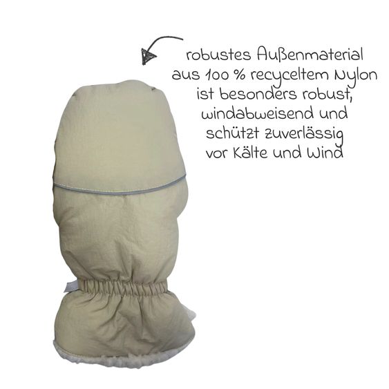 Kaiser Guanti in nylon Andrea per Passeggino Leggero, Sportivo, Passeggino & Rimorchio per Bicicletta - Cozy Beige
