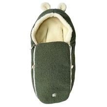 Virgin wool footmuff Hukky for infant carriers & carrycots - Mineral Green