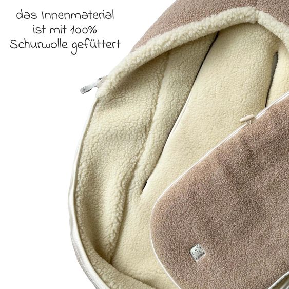 Kaiser Schurwolle-Fußsack Hukky für Babyschalen & Babywannen - Warm Sand