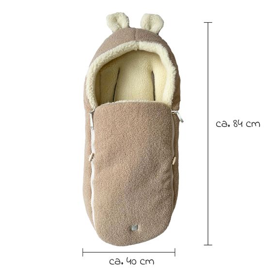 Kaiser Virgin wool footmuff Hukky for infant carriers & carrycots - Warm Sand