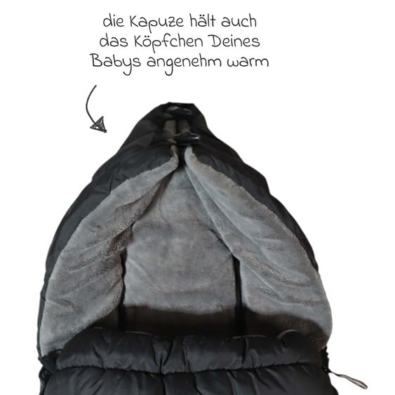 Kaiser Thermo-Fleece Fußsack Akiko für Buggy, Sport- & Kinderwagen - Black Grey