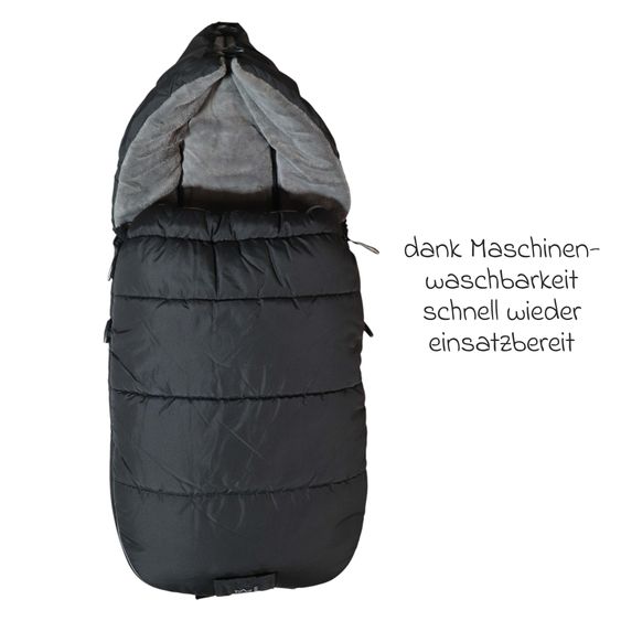 Kaiser Thermo-Fleece Fußsack Akiko für Buggy, Sport- & Kinderwagen - Black Grey