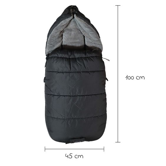 Kaiser Thermo-Fleece Fußsack Akiko für Buggy, Sport- & Kinderwagen - Black Grey