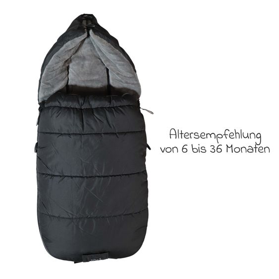 Kaiser Thermo-Fleece Fußsack Akiko für Buggy, Sport- & Kinderwagen - Black Grey