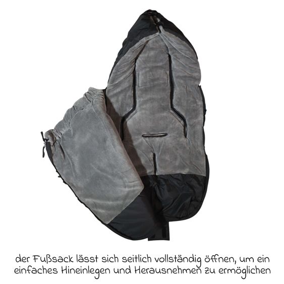 Kaiser Thermo-Fleece Fußsack Akiko für Buggy, Sport- & Kinderwagen - Black Grey
