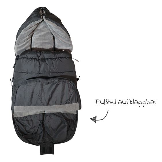 Kaiser Thermo-Fleece Fußsack Akiko für Buggy, Sport- & Kinderwagen - Black Grey