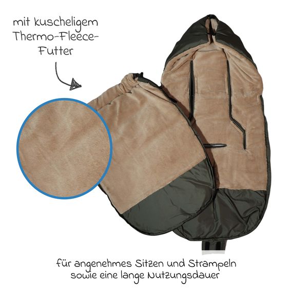 Kaiser Thermo-Fleece Fußsack Akiko für Buggy, Sport- & Kinderwagen - Kaki Camel