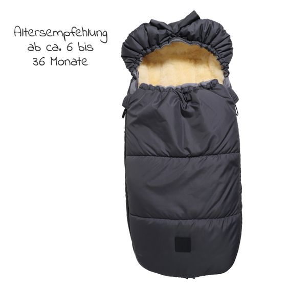 Kaiser Thermo-Fleece Fußsack mit Lammfelleinlage Lukky Look für Joie-Kinderwagen - Anthrazit