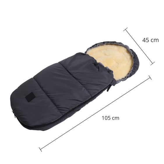 Kaiser Thermo-Fleece Fußsack mit Lammfelleinlage Lukky Look für Joie-Kinderwagen - Anthrazit