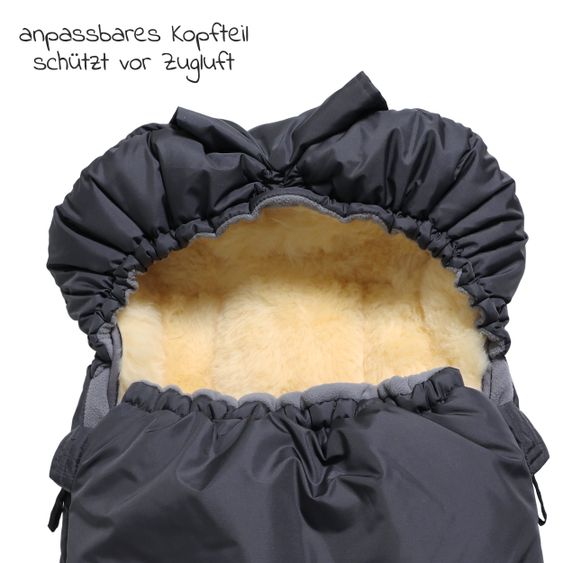 Kaiser Thermo-Fleece Fußsack mit Lammfelleinlage Lukky Look für Joie-Kinderwagen - Anthrazit