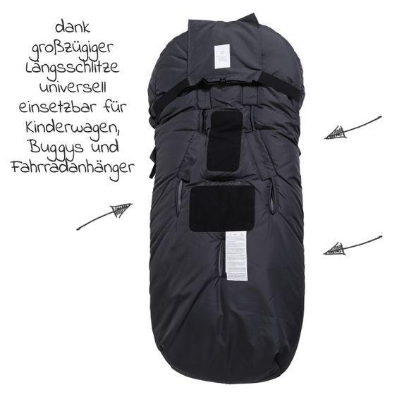 Kaiser Thermo-Fleece Fußsack mit Lammfelleinlage Lukky Look für Joie-Kinderwagen - Anthrazit