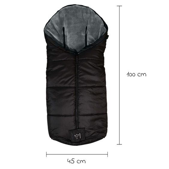 Kaiser Thermo-Fleece Fußsack Sandy für Buggy, Sport- & Kinderwagen - Black Grey