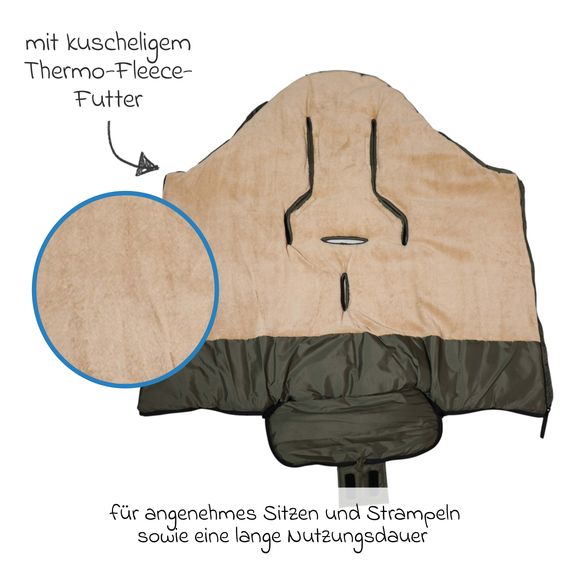Kaiser Thermo-Fleece Fußsack Sandy für Buggy, Sport- & Kinderwagen - Kaki Camel