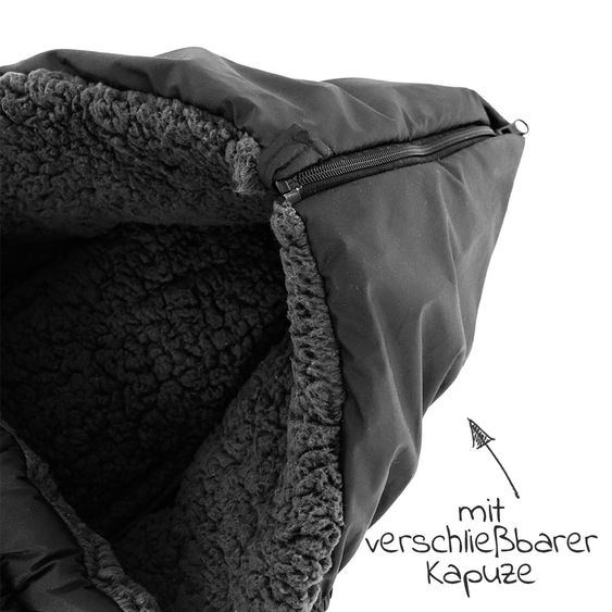 Kaiser Thermo-Sherpa-Fleece Fußsack XL Too - Schwarz