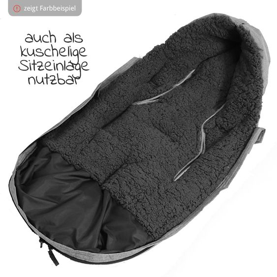 Kaiser Thermo-Sherpa-Fleece Fußsack XL Too - Schwarz