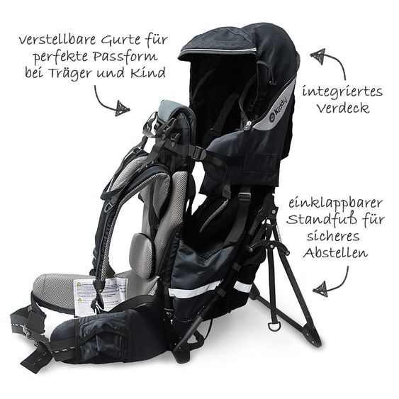 Kiddy Rückentrage Adventure Pack - Onyx Black
