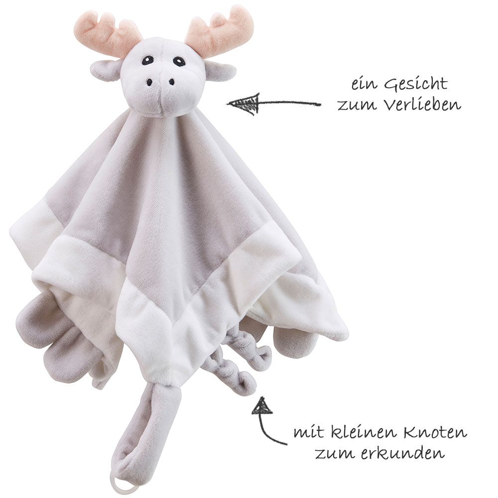 Kids Concept Schmusetuch Edvin - Elch - Grau