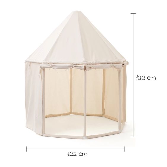 Kids Concept Spielzelt Pavillon 122 x 122 cm - Naturweiß