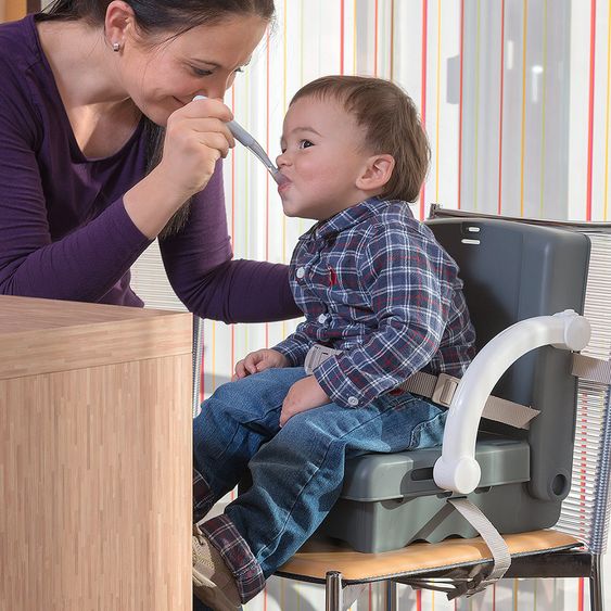 KidsKit Sitzerhöhung Hi-Seat mitwachsend - Grau Grün Weiß