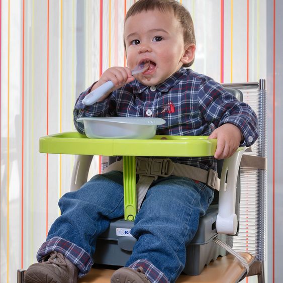 KidsKit Sitzerhöhung Hi-Seat mitwachsend - Grau Grün Weiß