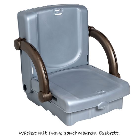 KidsKit Sitzerhöhung Hi-Seat mitwachsend - Silbergrau Weiß Taupe