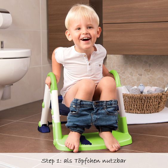 KidsKit Toilettentrainer 3 in 1 - Perl Blue Weiß Limette