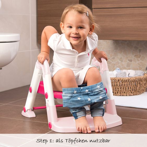 KidsKit Toilettentrainer 3 in 1 - Tender Rosé Weiß Pink