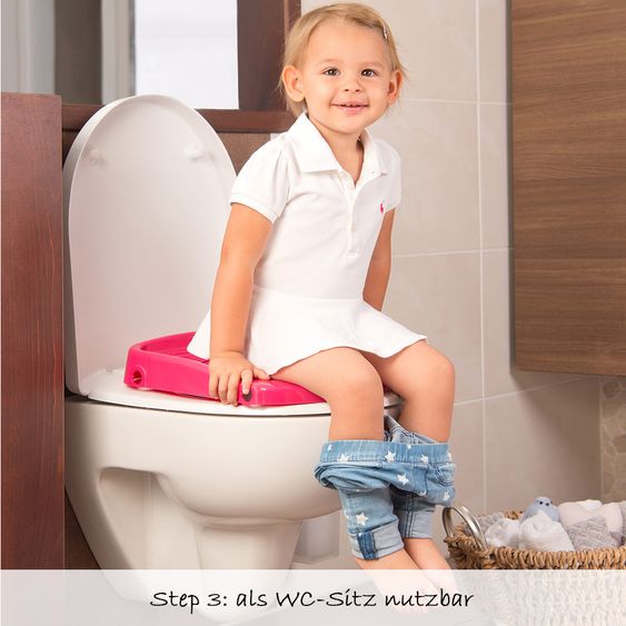 KidsKit Toilettentrainer 3 in 1 - Tender Rosé Weiß Pink