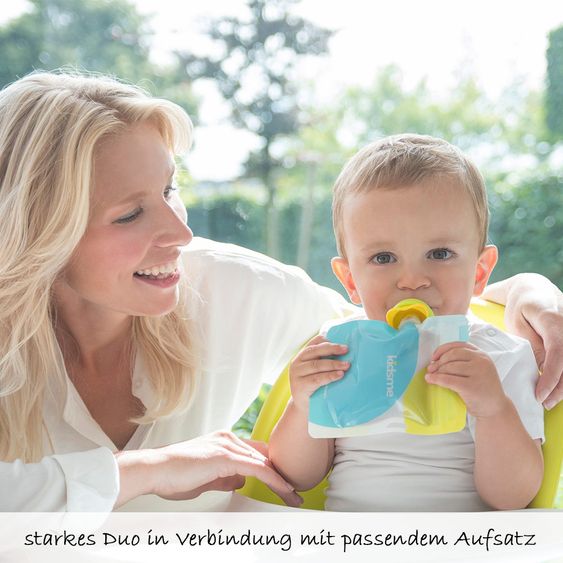 Kidsme Sacchetti di spremitura in confezione da 4 pezzi da 180 ml - ricaricabili con etichette