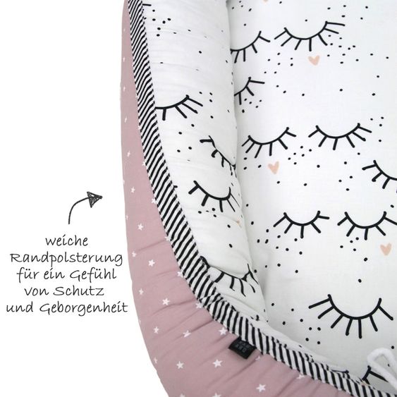 KinderConcept Babynest - Blink - Rosa / Weiß