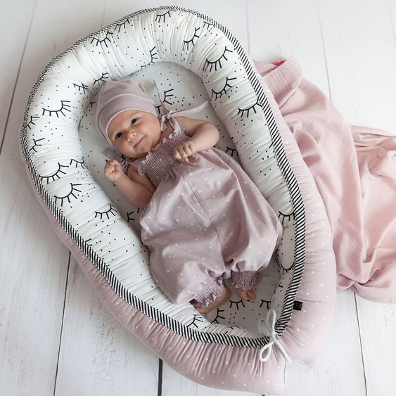 KinderConcept Babynest - Blink - Rosa / Weiß