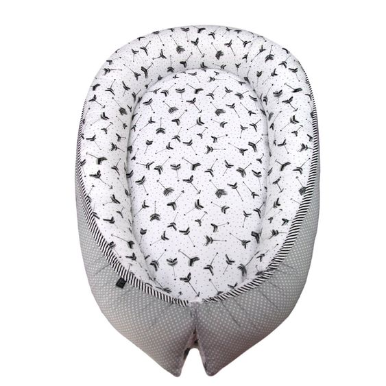 KinderConcept Babynest - Boho Pfeile - Grau / Weiß