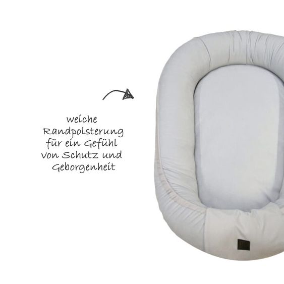 KinderConcept Babynest - Premium Velvet - Grau