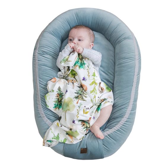 KinderConcept Babynest - Premium Velvet - Khaki
