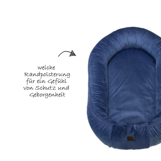 KinderConcept Babynest - Premium Velvet - Navy