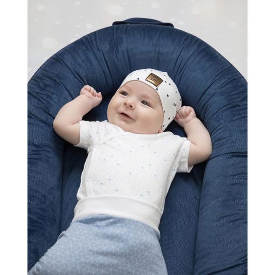 KinderConcept Babynest - Premium Velvet - Navy