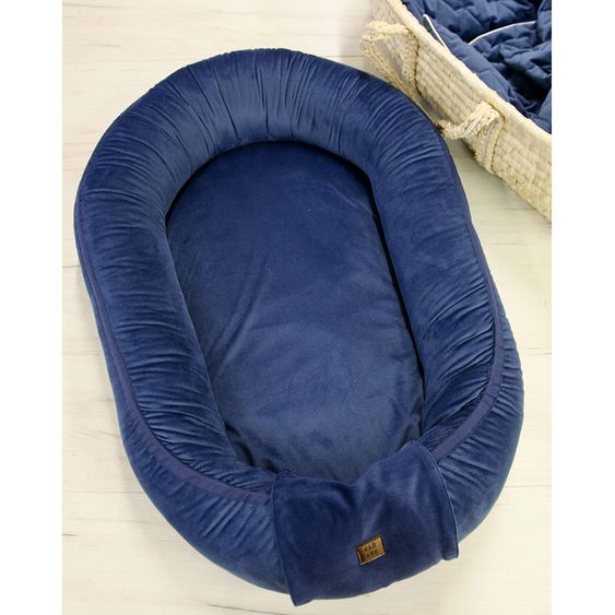 KinderConcept Babynest - Premium Velvet - Navy