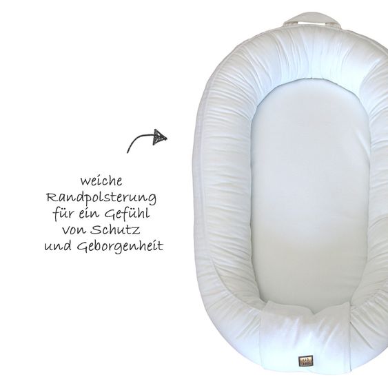 KinderConcept Babynest - Premium Velvet - Weiß