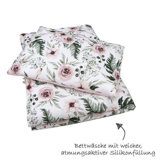 KinderConcept Bettwäsche mit Füllung & Kissen - Blossom - Pink