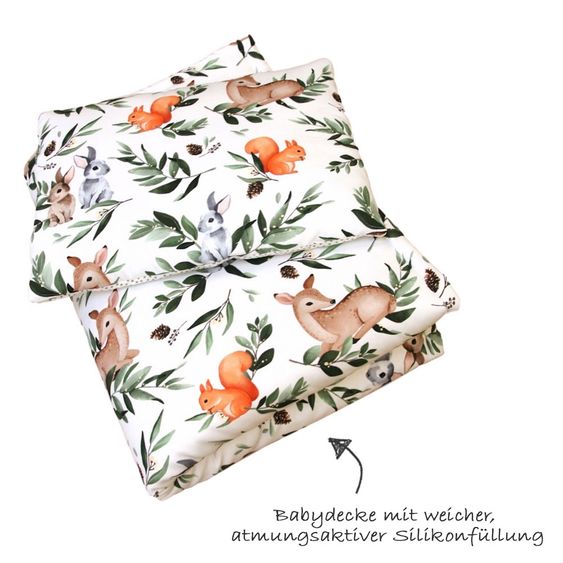 KinderConcept Bedding with filling & pillow - Forest - Green