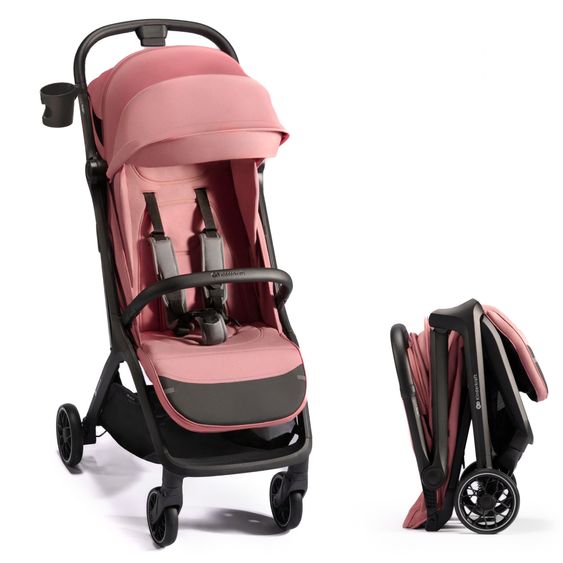 Kinderkraft Buggy & Sportwagen NUBI 2 bis 22 kg mit Liegeposotion, automatisch faltbar nur 8 kg inkl. Getränkehalter & Insektenschutz - Pink Quartz