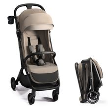 Buggy & Sportwagen NUBI 2 bis 22 kg mit Liegeposotion, automatisch faltbar nur 8 kg inkl. Getränkehalter & Insektenschutz - Sand Beige