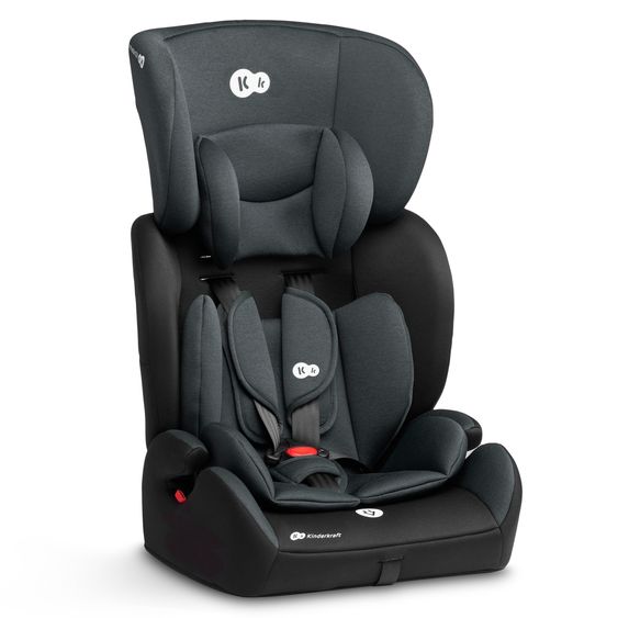 Kinderkraft Kindersitz COMFORT UP 2 i-Size ab 15 Monate - 12 jahre (76 cm - 150 cm) mit Sitzverkleinerer, Befestigung mit Fahrzeuggurt - Black