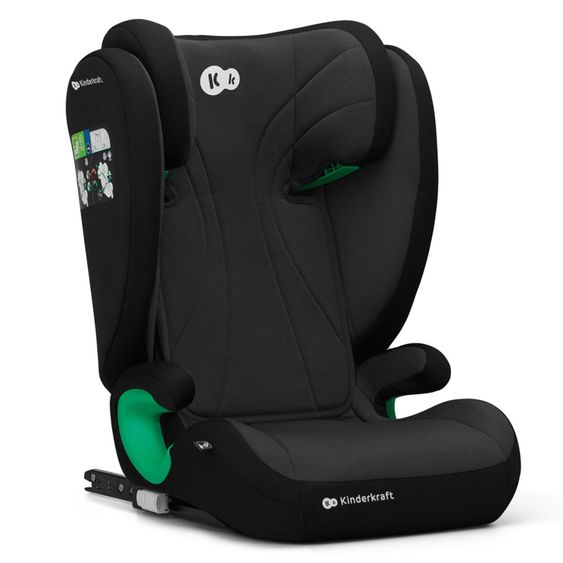Kinderkraft Kindersitz JUNIOR FIX 2 i-Size ab 3,5 Jahre - 12 Jahre (100 cm - 150 cm) inkl. Isofix - Graphite Black