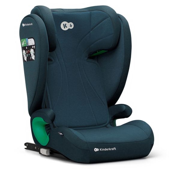 Kinderkraft Kindersitz JUNIOR FIX 2 i-Size ab 3,5 Jahre - 12 Jahre (100 cm - 150 cm) inkl. Isofix - Harbor Blue