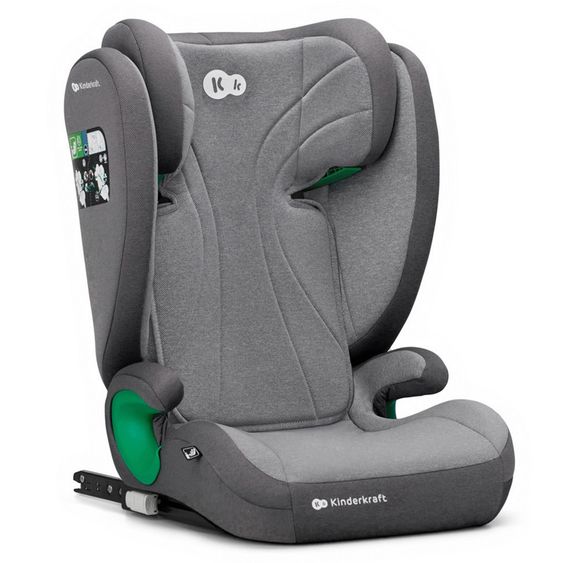 Kinderkraft Kindersitz JUNIOR FIX 2 i-Size ab 3,5 Jahre - 12 Jahre (100 cm - 150 cm) inkl. Isofix - Rocket Grey