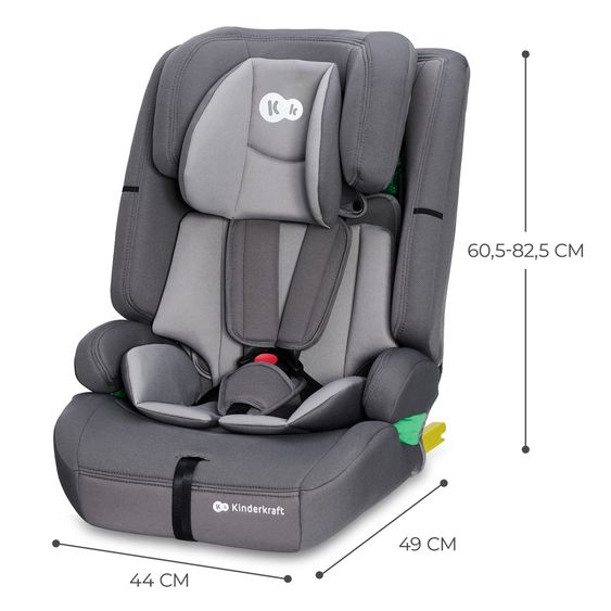 Kinderkraft Siège Auto Enfant SAFETY FIX 2 i-Size À Partir De 15 Mois - 12 Ans (76 Cm - 150 Cm) avec Réducteur De Siège, Incl. Base Isofix & Top Tether - Noir