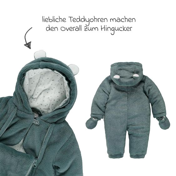 kindsgard Plüsch-Overall Bomo - Petrol - Gr. 50/56