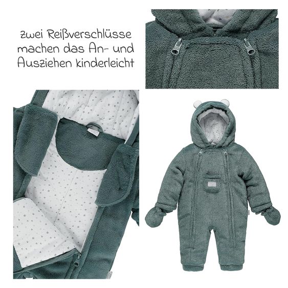 kindsgard Plüsch-Overall Bomo - Petrol - Gr. 50/56