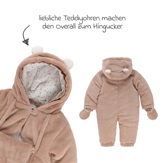 kindsgard Bomo plush overall - pink - size 74/80